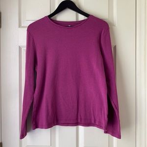 Talbots Dark Rose Long Sleeve Knit Top